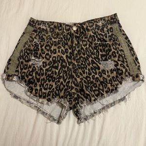 Vintage Havana Cheetah Denim Shorts
